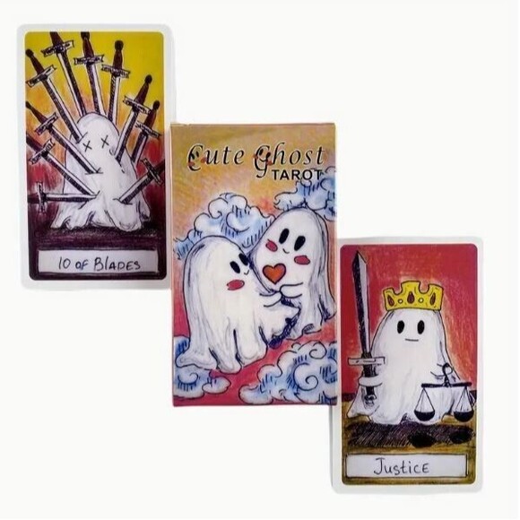 Adorable Ghost Tarot Deck Funny Cute Oracle Cards Halloween Fortune Telling - Picture 6 of 6